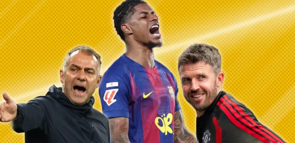 Entrenadores y jugador de fútbol en acción