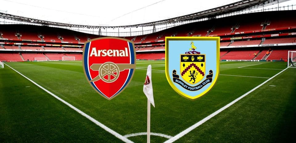 Estadio de Arsenal con logos de Arsenal y Burnley