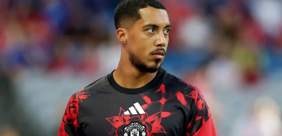 Jugador de Manchester United en el calentamiento