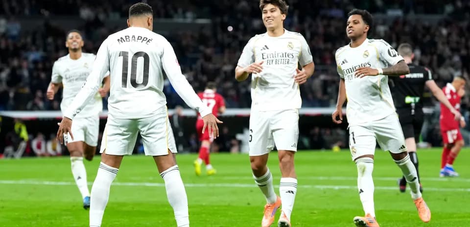 Jugadores del Real Madrid celebrando un gol