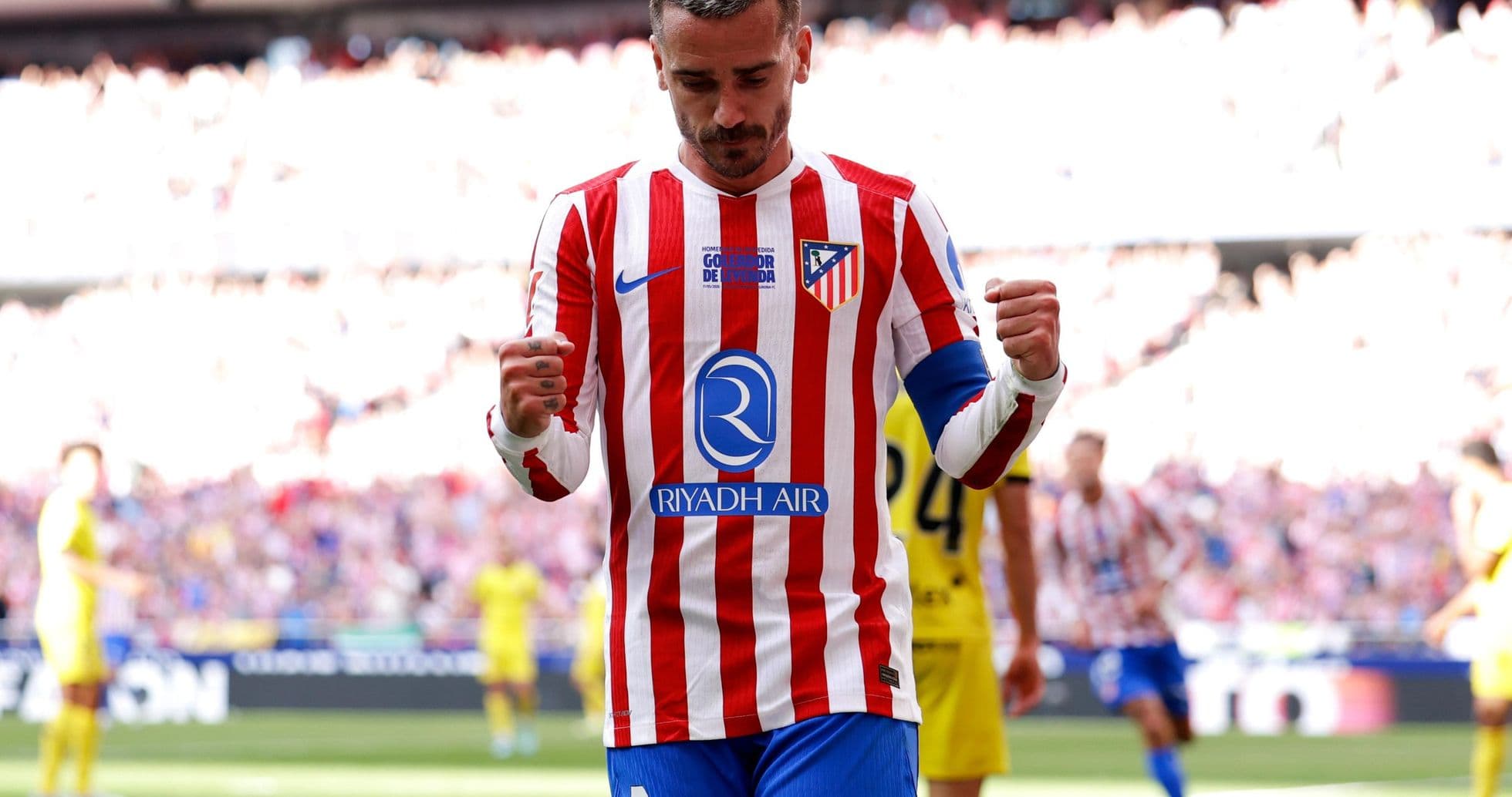 Jugador de Atlético de Madrid celebrando un gol
