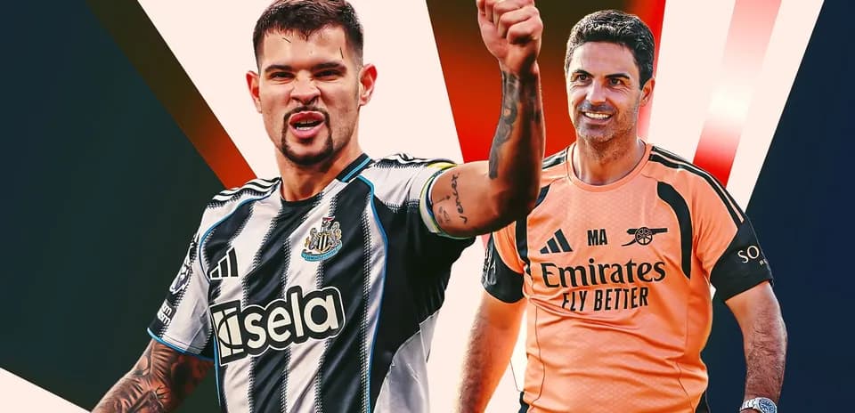 Jugadores de Newcastle y Arsenal posando para foto