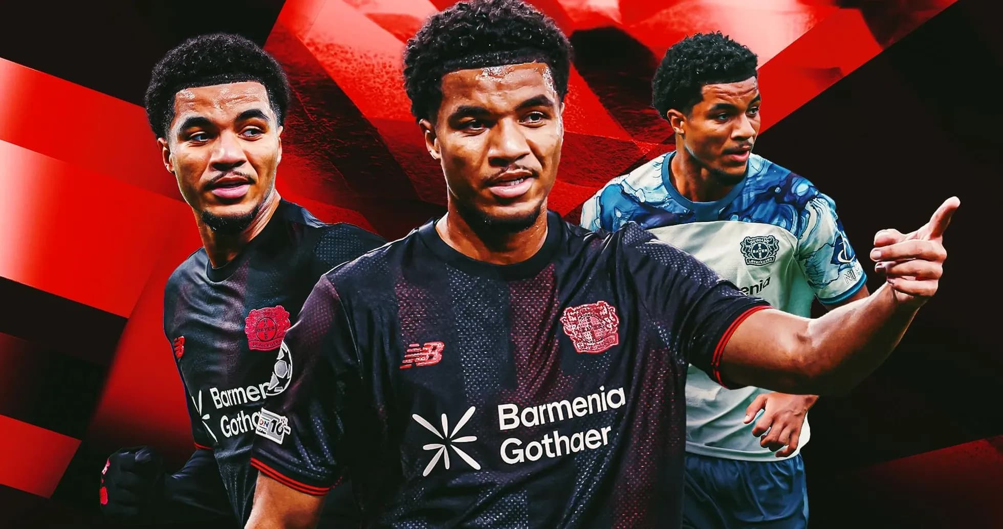 Jugador de Bayer Leverkusen en diferentes poses