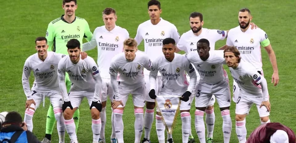 Alineación del Real Madrid en el partido