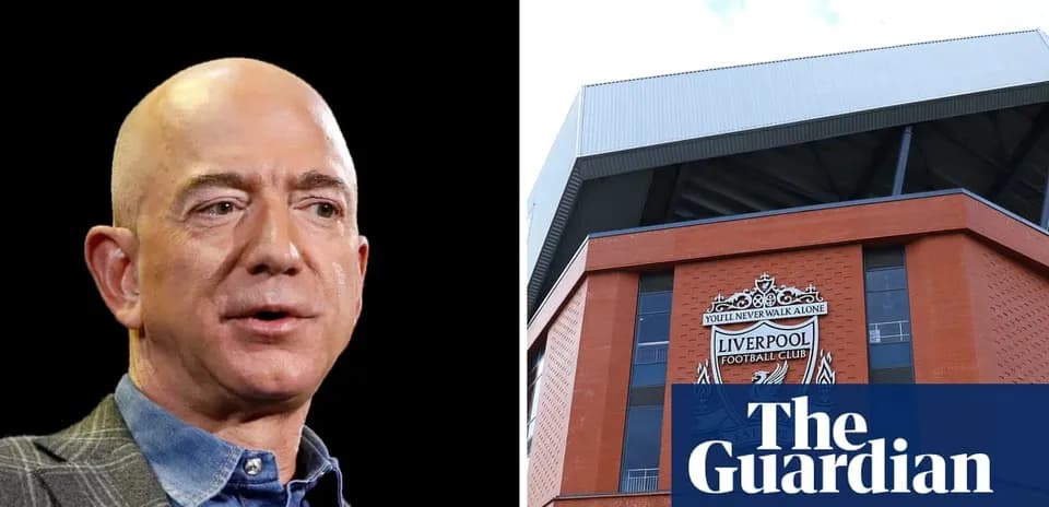Jeff Bezos and Anfield stadium, home of Liverpool FC