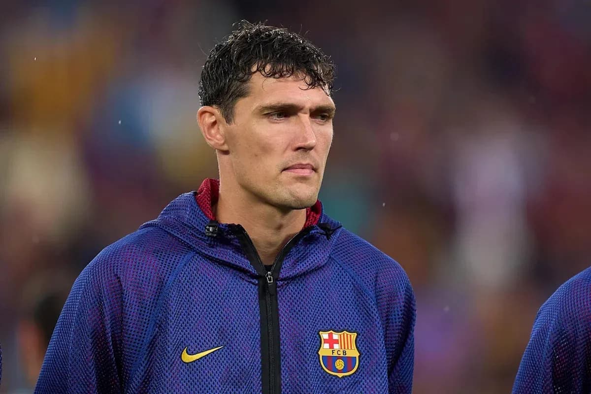 Jugador de Barcelona en la alineación previa al partido