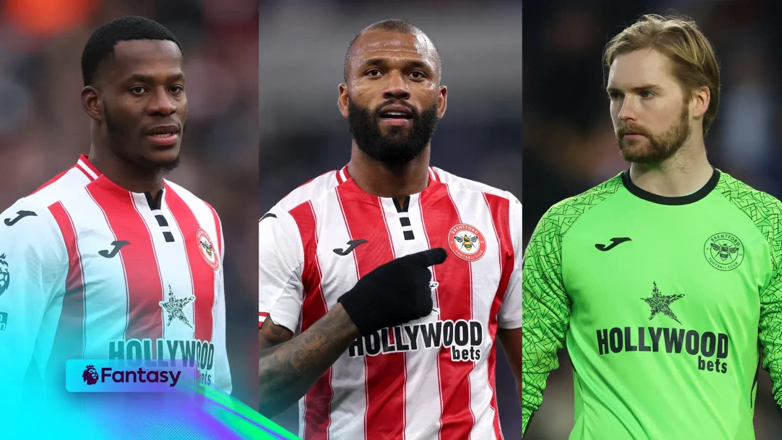 Jugadores de Brentford en uniforme en el campo