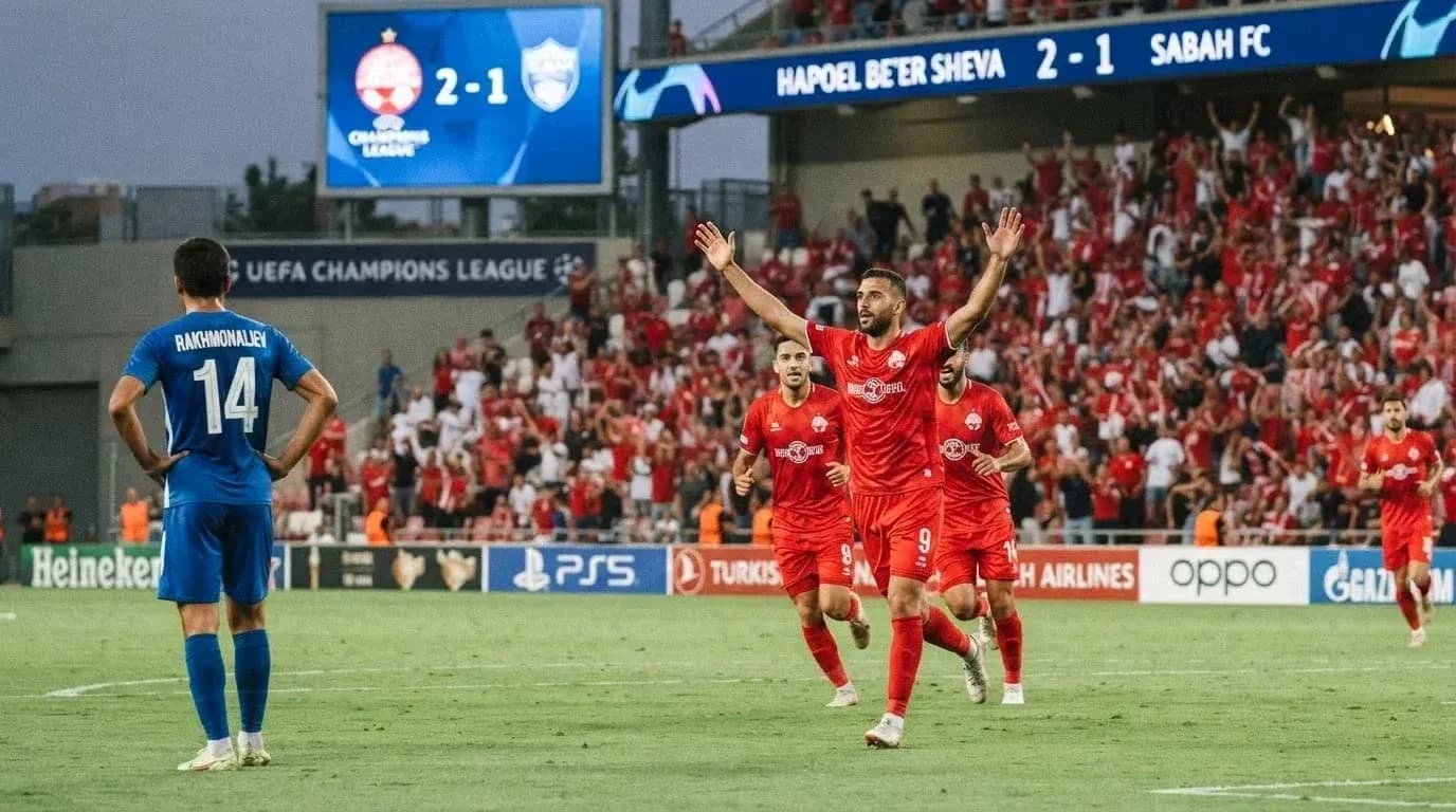 Jugadores de Hapoel Beer Sheva celebrando un gol