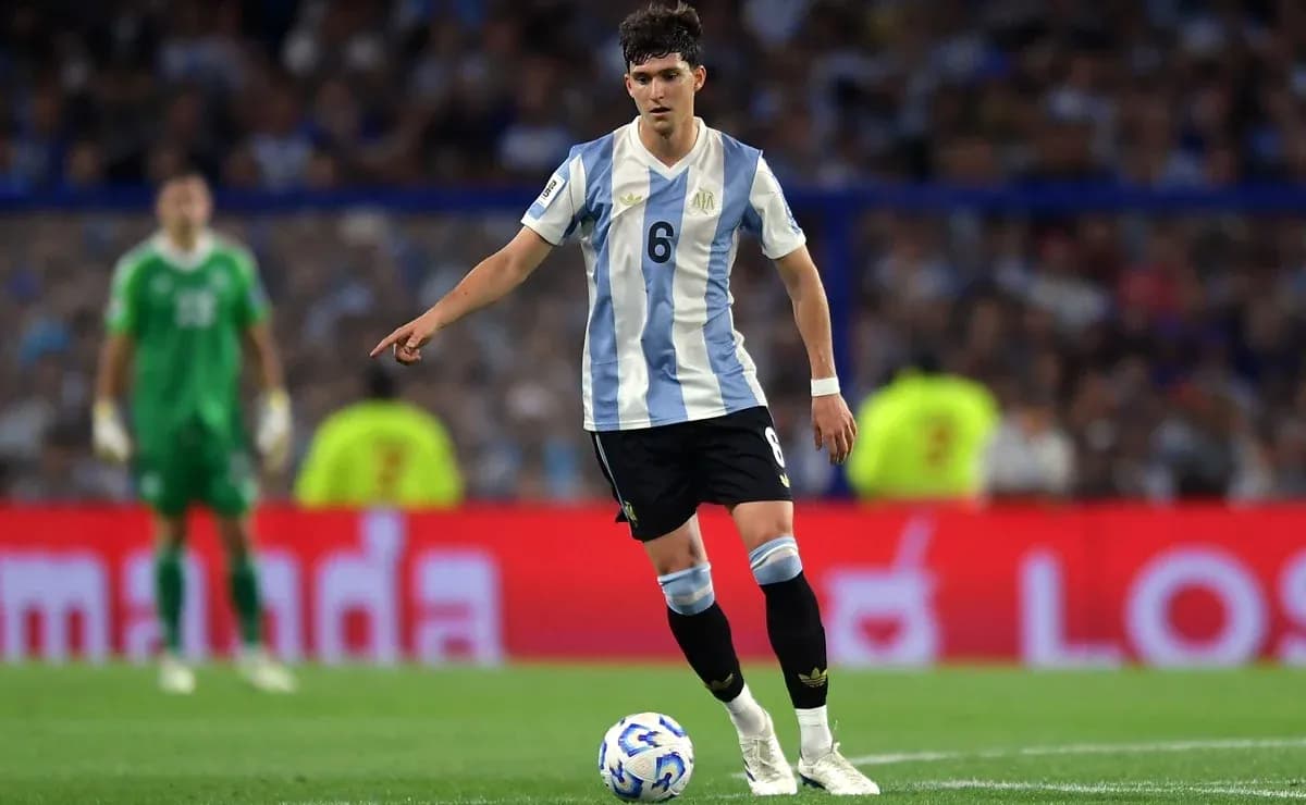 Jugador de Argentina en acción durante el partido