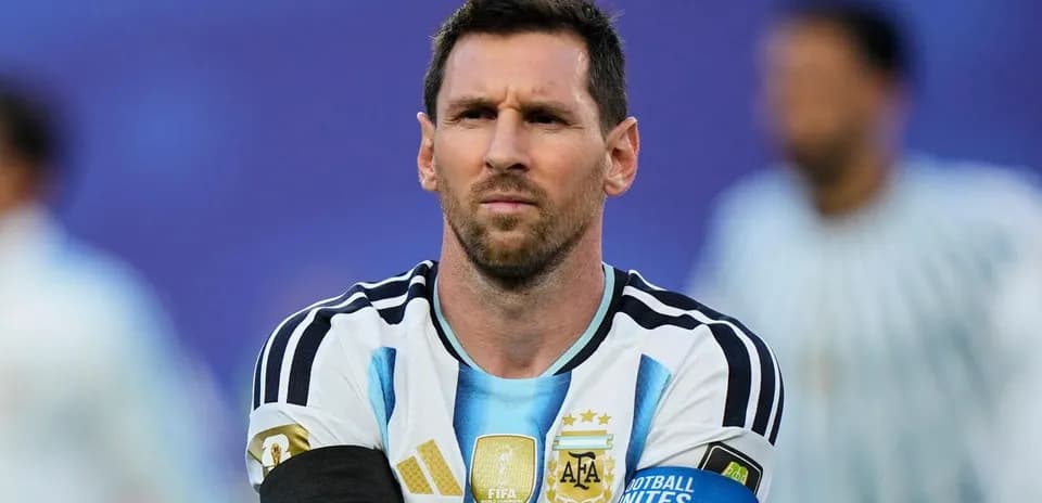 Jugador de Argentina en el campo durante el partido