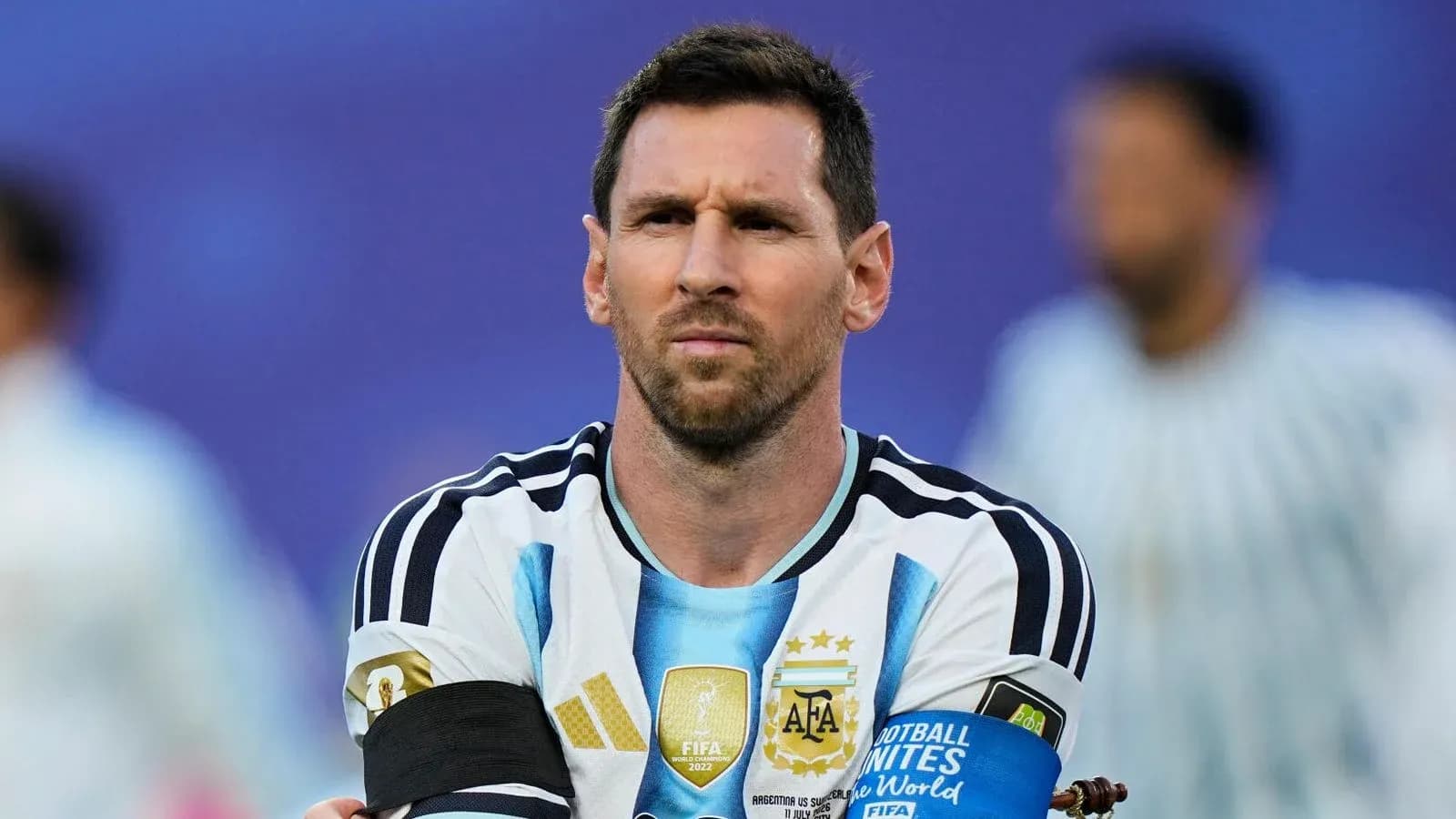 Jugador de Argentina en el campo durante el partido