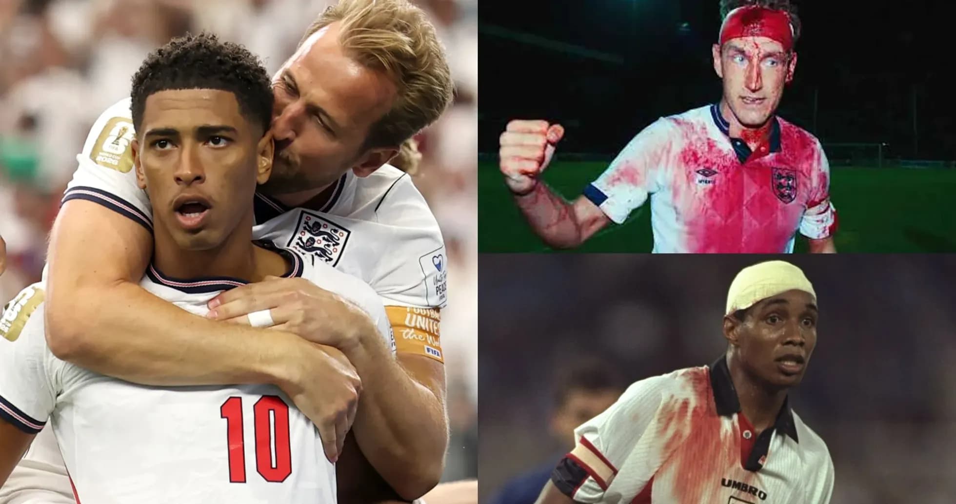 Jugadores de Inglaterra en diversas situaciones de juego