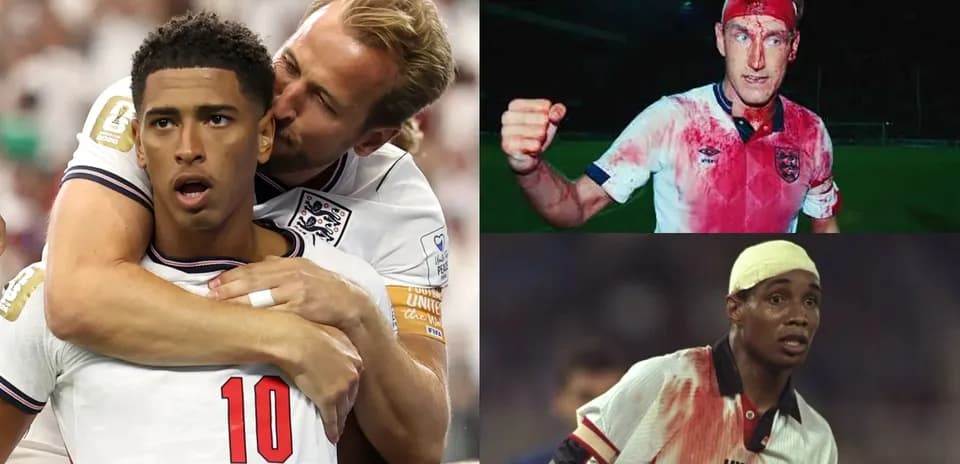 Jugadores de Inglaterra en diversas situaciones de juego