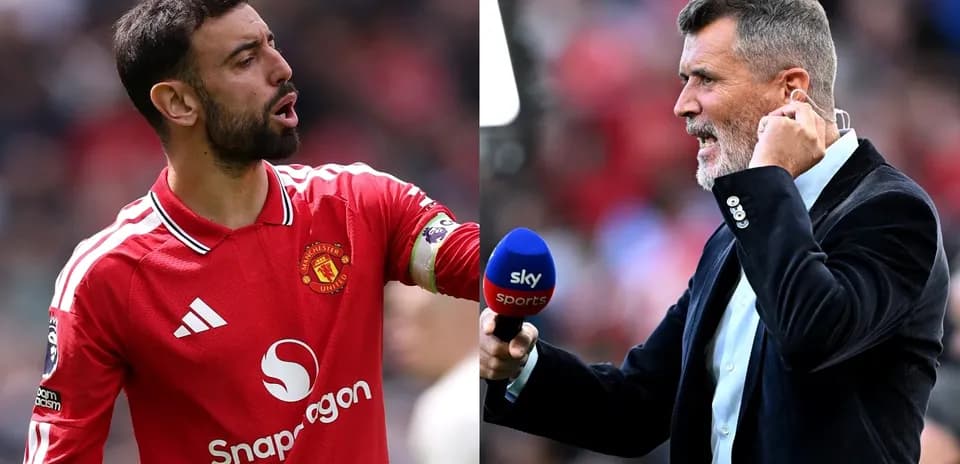 Bruno Fernandes y Roy Keane en acción