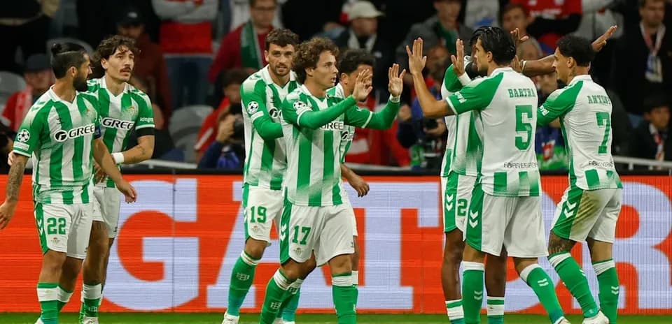 Jugadores de Real Betis celebrando un gol en partido