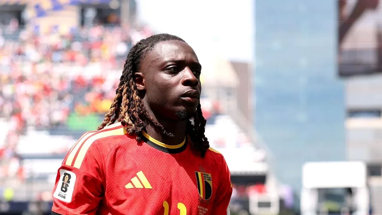 Jugador belga en uniforme durante el partido
