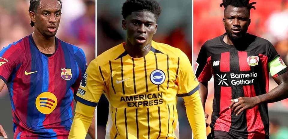 Tres jugadores de fútbol en diferentes camisetas de clubes