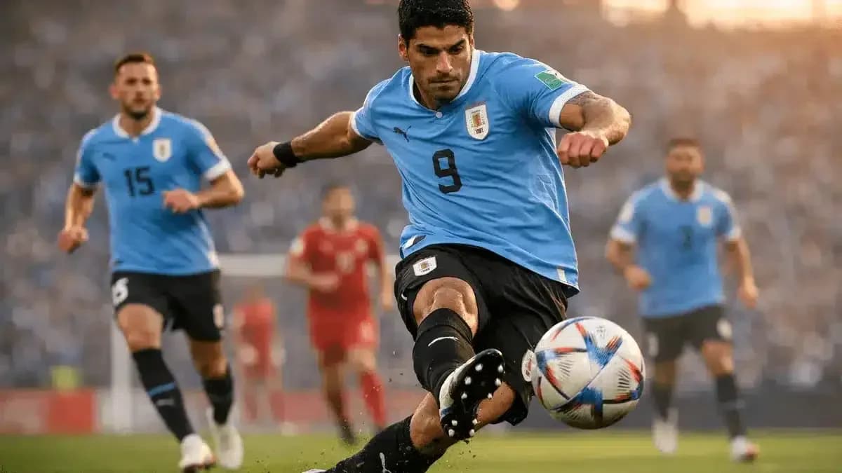 Luis Suárez chutando el balón durante un partido