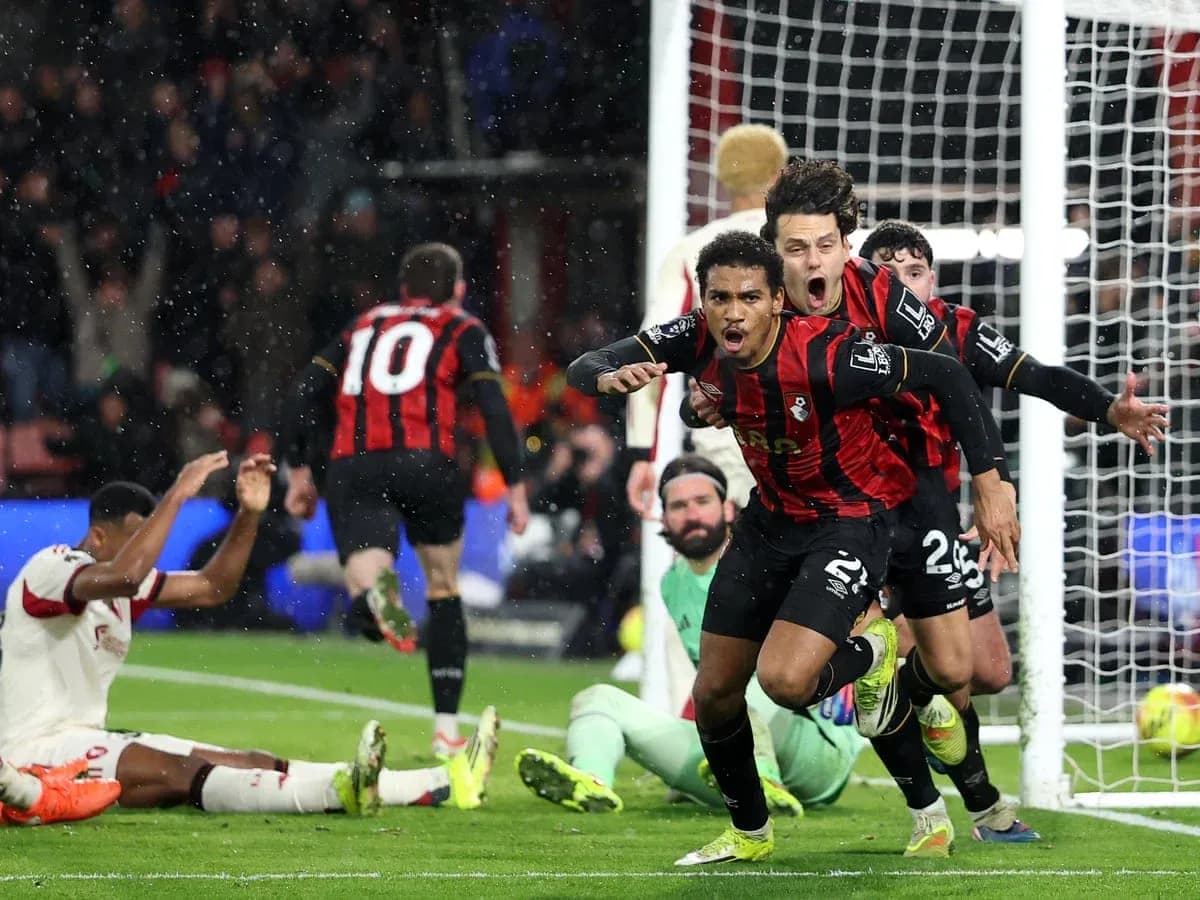 Celebración del gol de Bournemouth en el partido