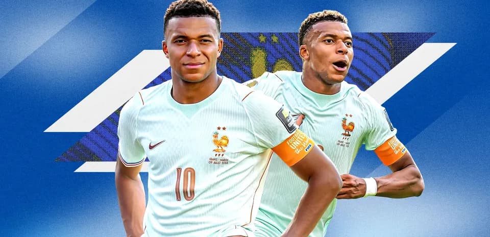 Kylian Mbappé en camiseta de Francia durante el torneo