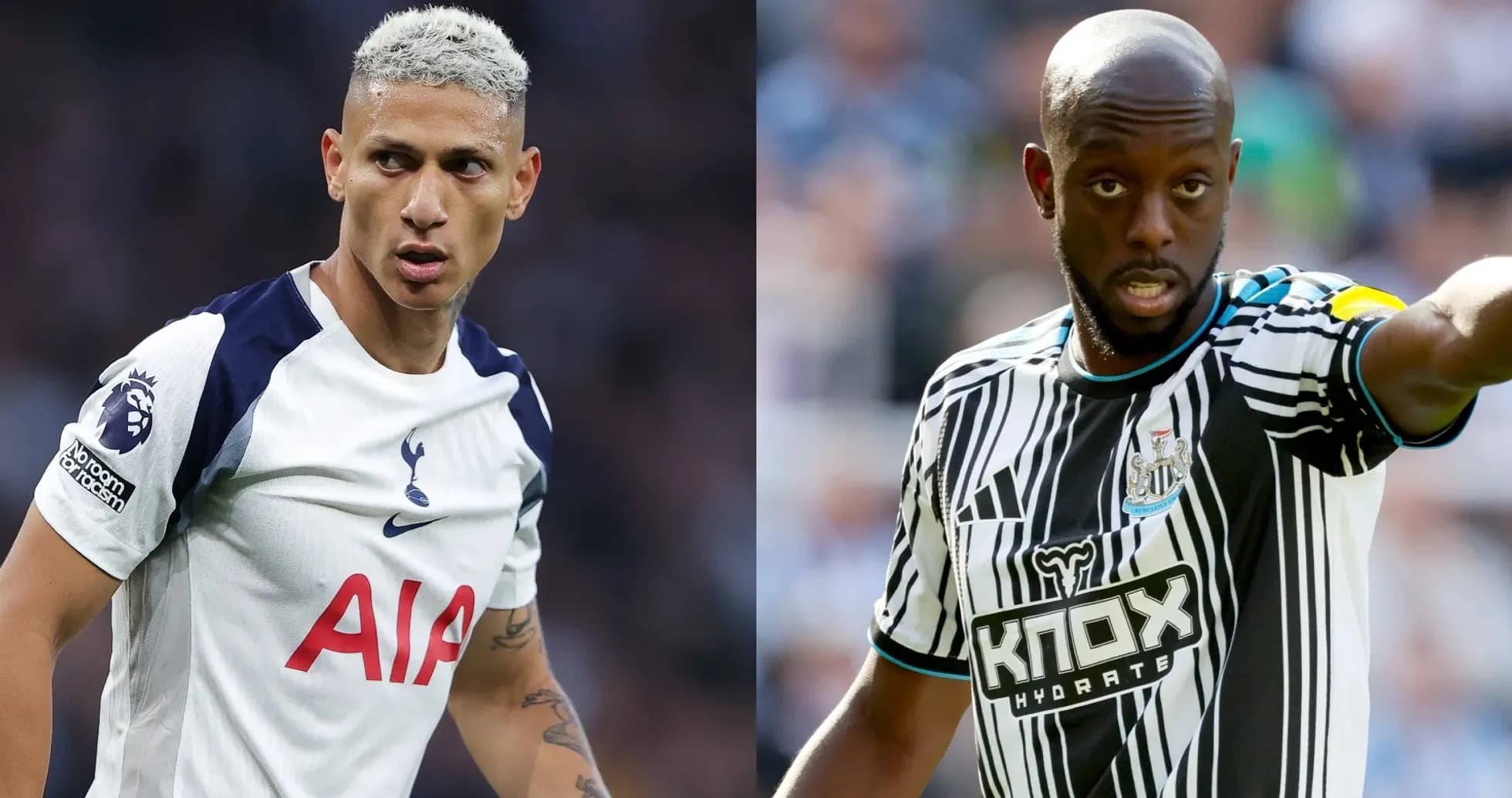Jugadores de Tottenham y Newcastle en acción