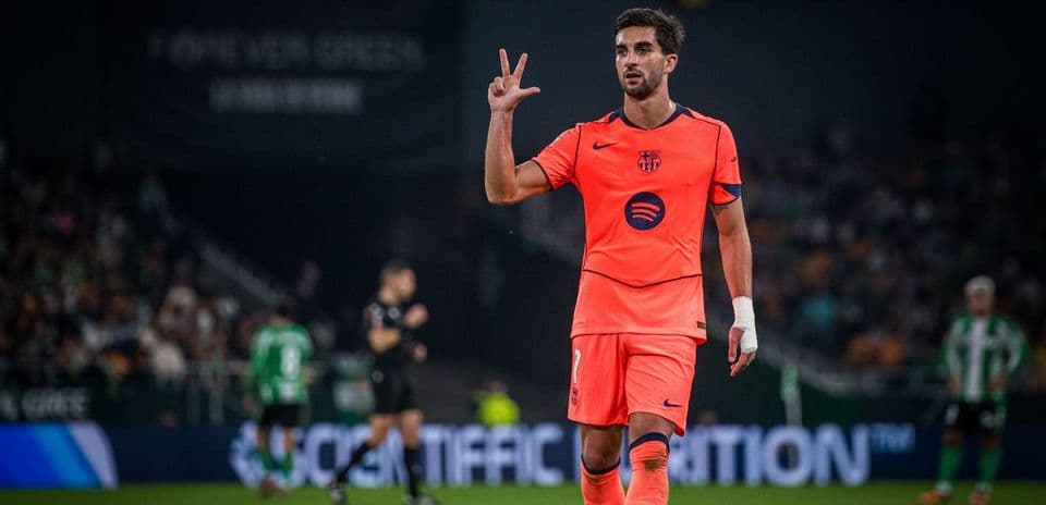 Jugador del Barcelona durante el partido contra Betis