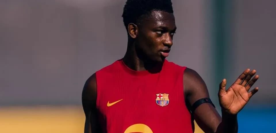 Jugador de Barcelona entrenando en campo