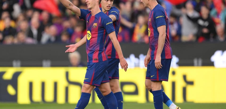 Jugadores del Barcelona celebrando un gol