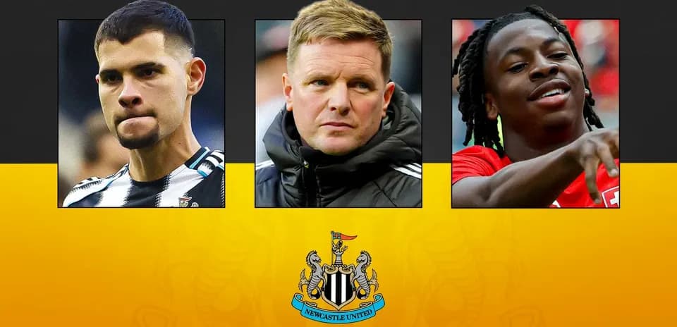 Tres jugadores de Newcastle United en collage