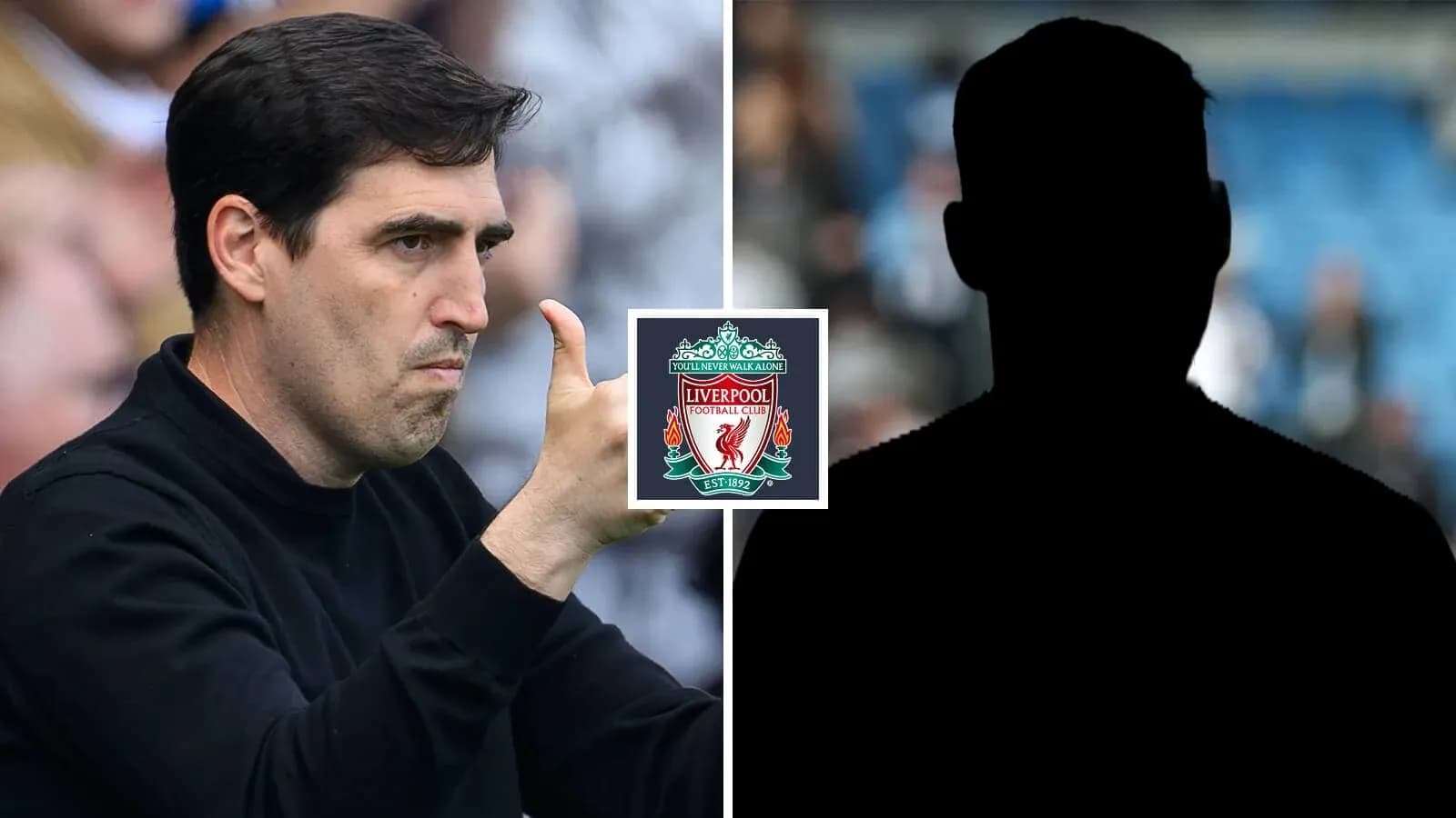 Entrenador gesticulando con el logo de Liverpool
