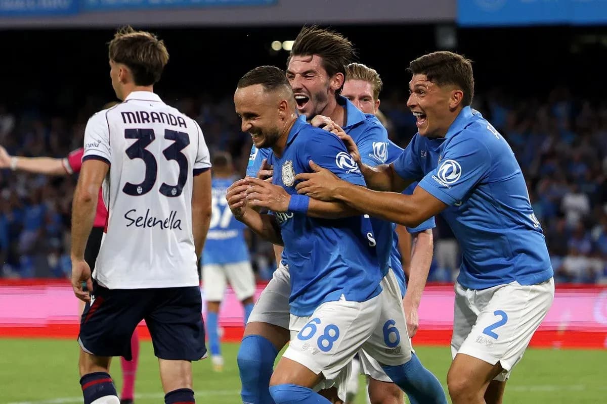 Jugadores del Napoli celebrando un gol