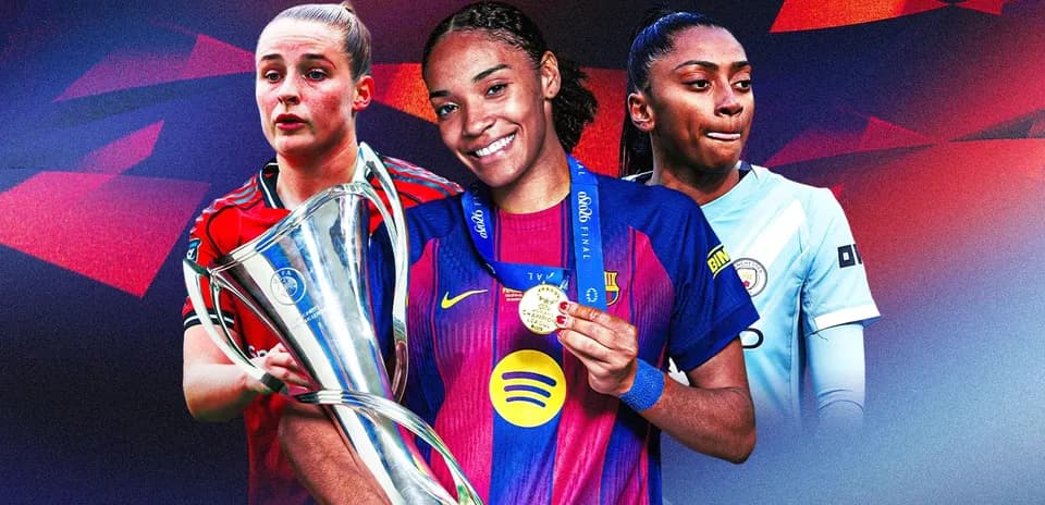 Jugadoras de fútbol con trofeos y medallas