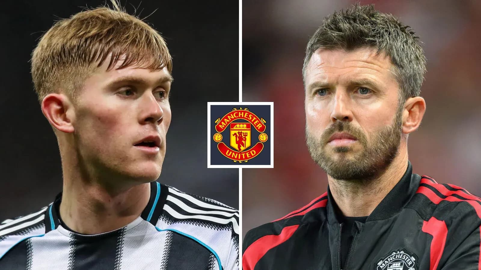 Jugadores de Newcastle y Manchester United en el campo