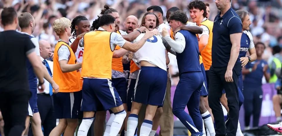Celebración de jugadores del Tottenham