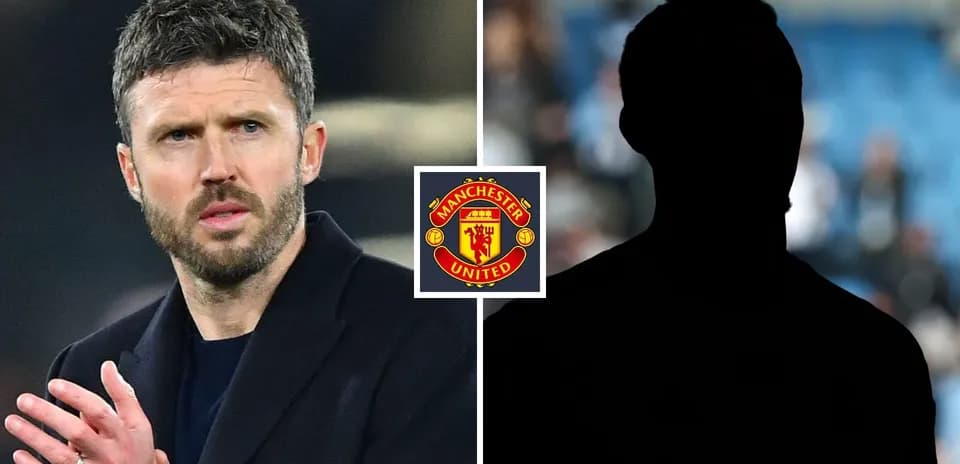 Michael Carrick y silueta de jugador en fondo