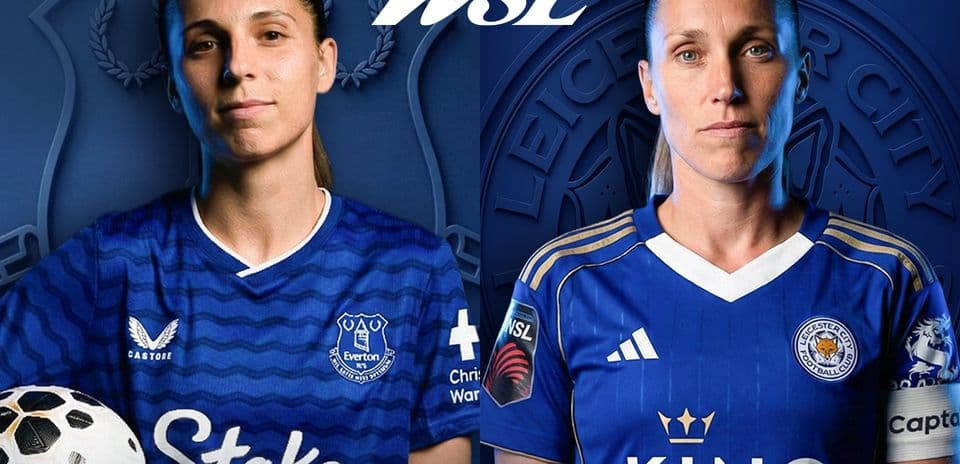 Jugadoras de Everton y Leicester City en la WSL