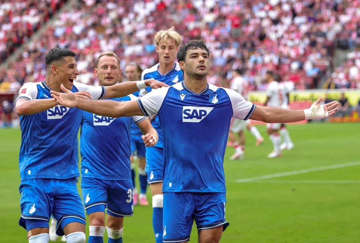 Jugadores de Hoffenheim celebrando un gol en partido