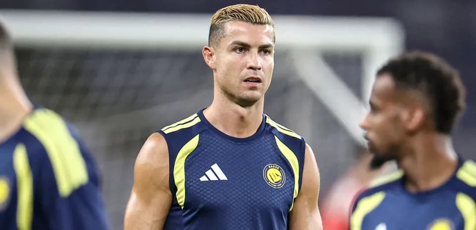 Cristiano Ronaldo durante calentamiento antes del partido