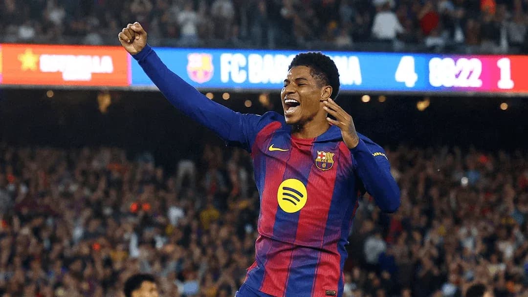 Jugador de Barcelona celebrando un gol en el Camp Nou