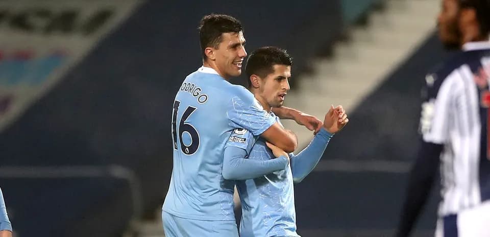 Jugadores de Manchester City celebrando un gol
