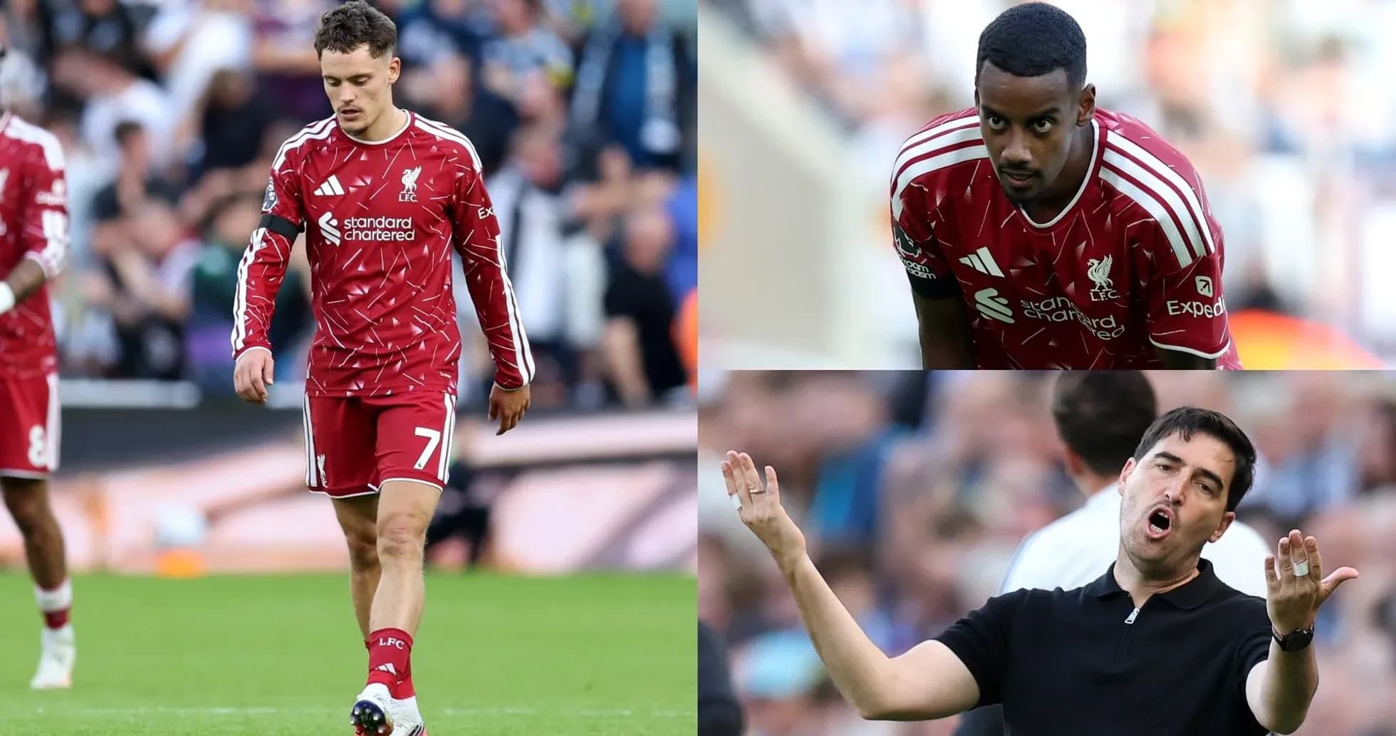 Jugadores de Liverpool y entrenador en partido Jugadores de Liverpool y entrenador en partido