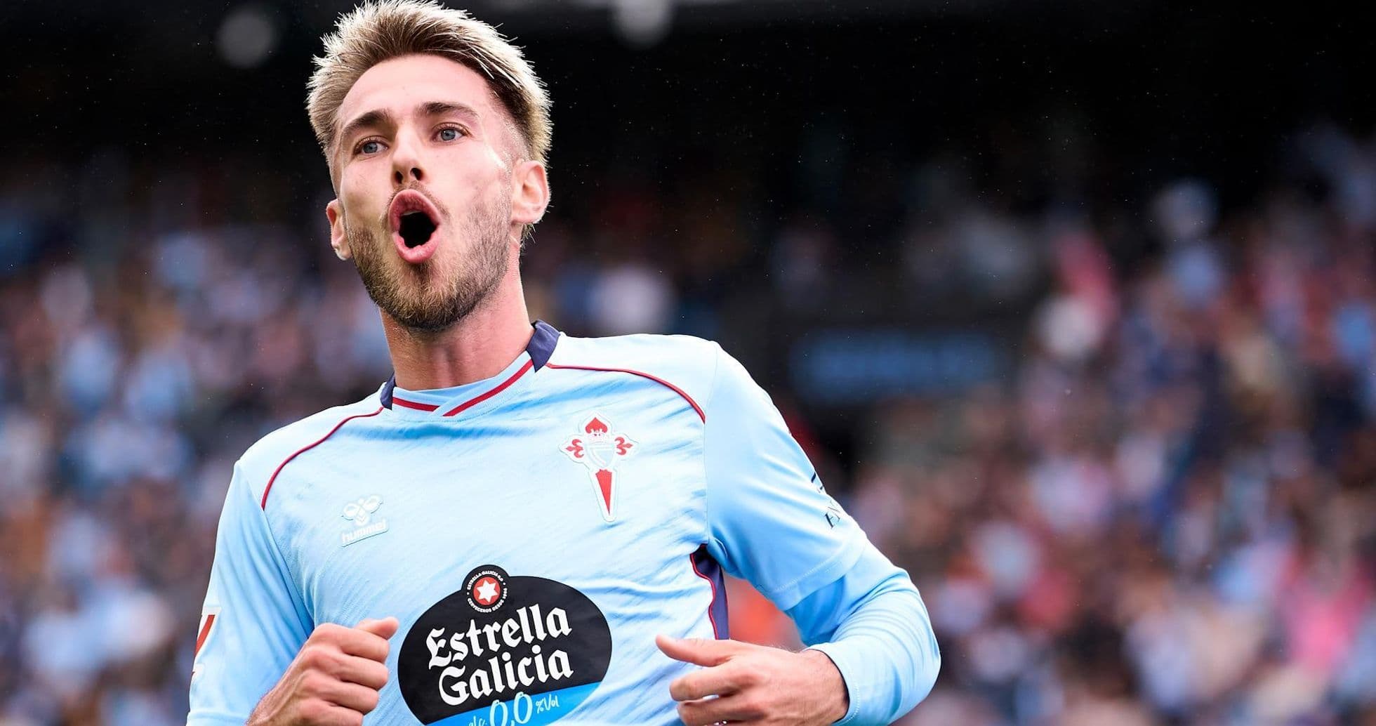 Jugador celebrando un gol del Celta de Vigo Jugador celebrando un gol del Celta de Vigo