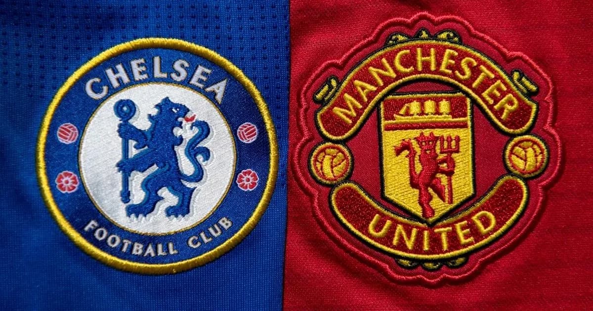 Emblemas de Chelsea y Manchester United en tela Emblemas de Chelsea y Manchester United en tela