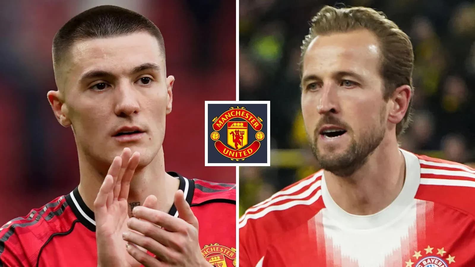 Jugadores en uniforme de Manchester United y Bayern Múnich Jugadores en uniforme de Manchester United y Bayern Múnich
