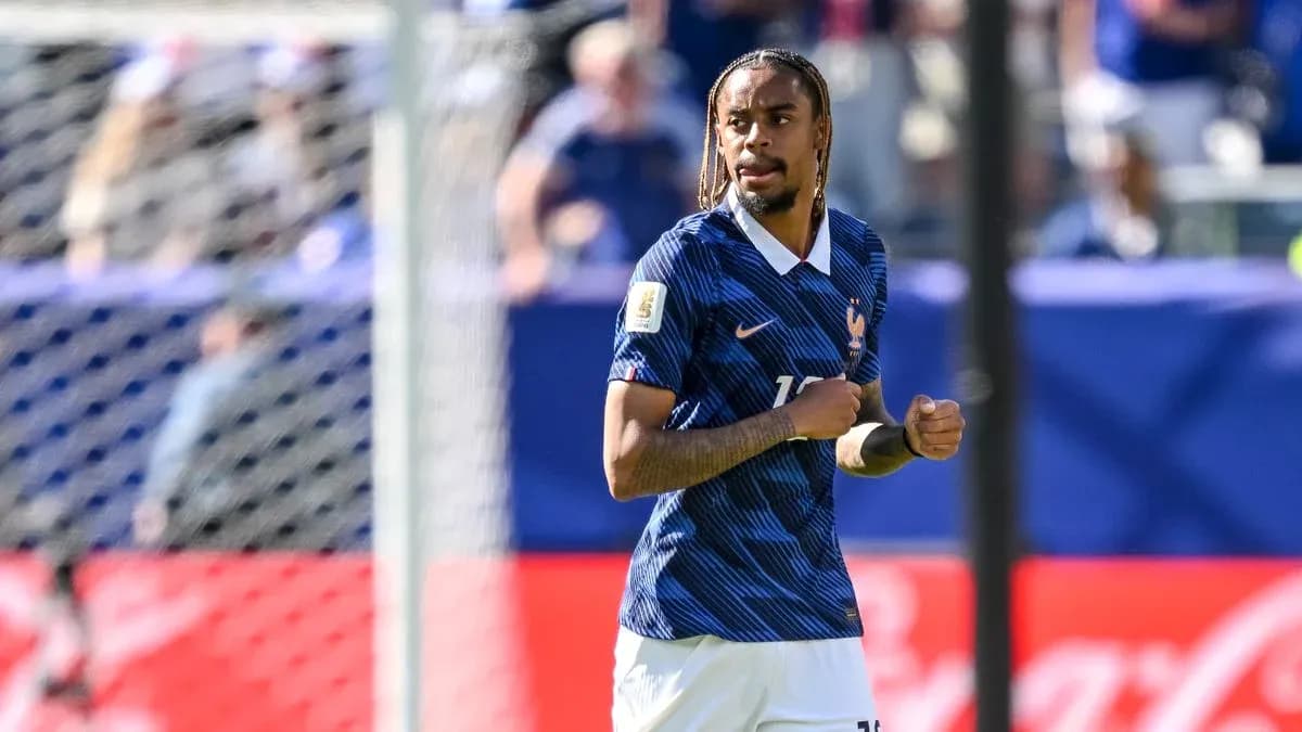 Jugador de Francia en el campo durante el partido Jugador de Francia en el campo durante el partido