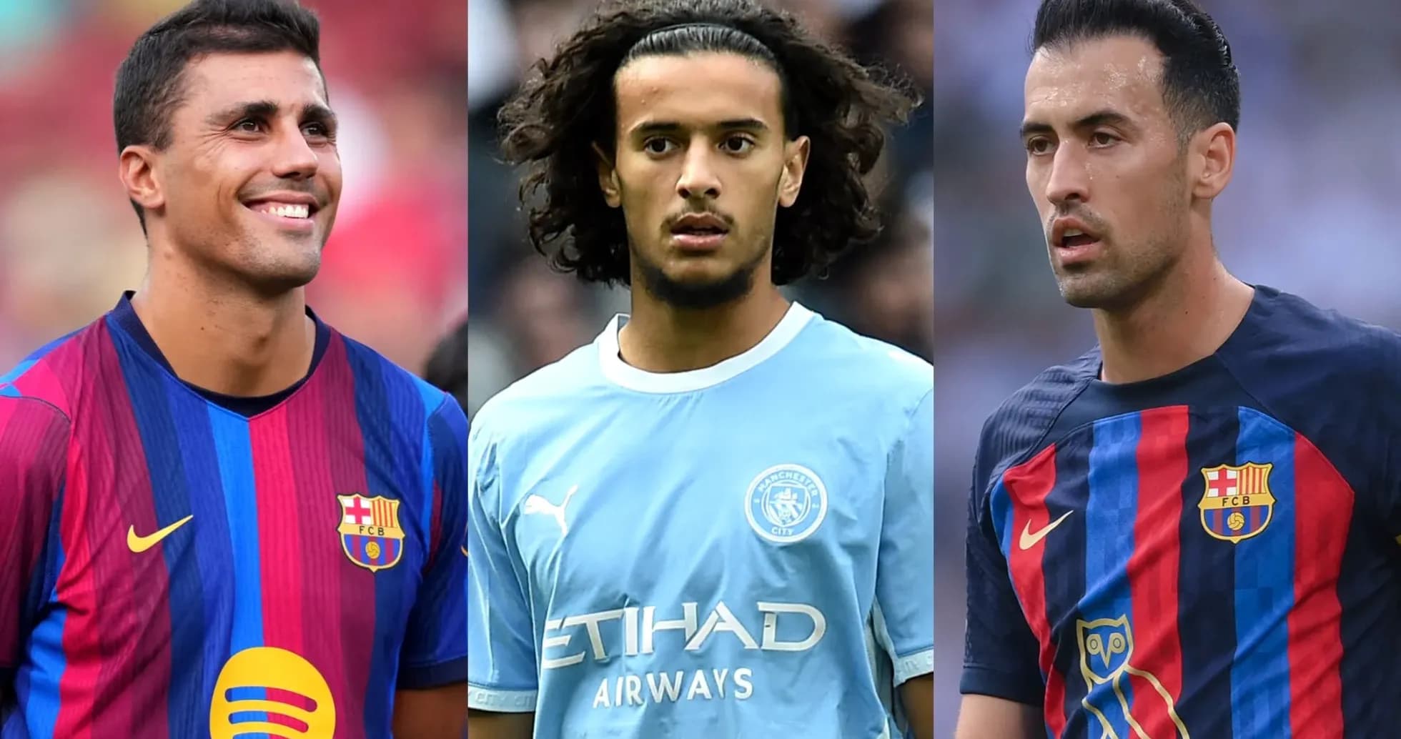 Tres jugadores de fútbol en sus camisetas de equipo Tres jugadores de fútbol en sus camisetas de equipo