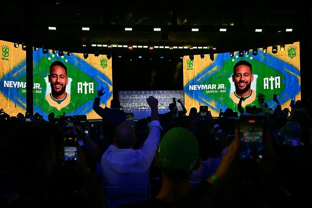 Presentación de Neymar Jr. con fondo de Brasil Presentación de Neymar Jr. con fondo de Brasil