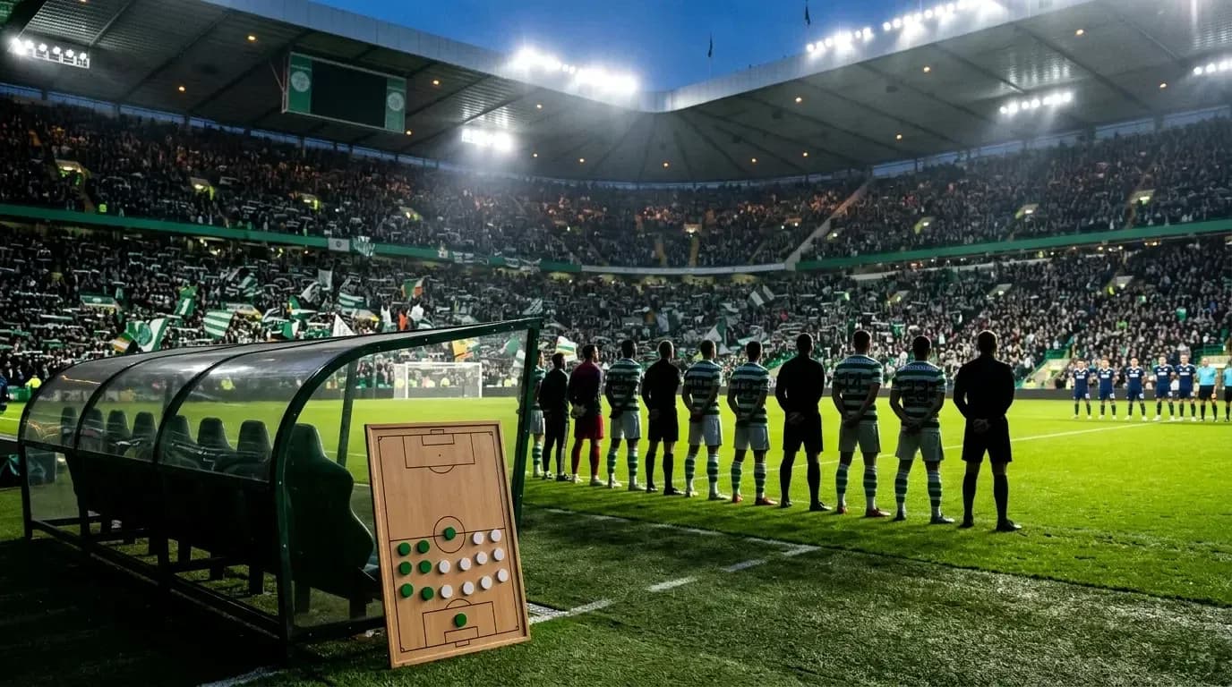 Jugadores de Celtic alineados en el estadio Jugadores de Celtic alineados en el estadio