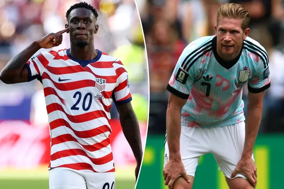 Jugadores de USA y Bélgica durante el partido Jugadores de USA y Bélgica durante el partido