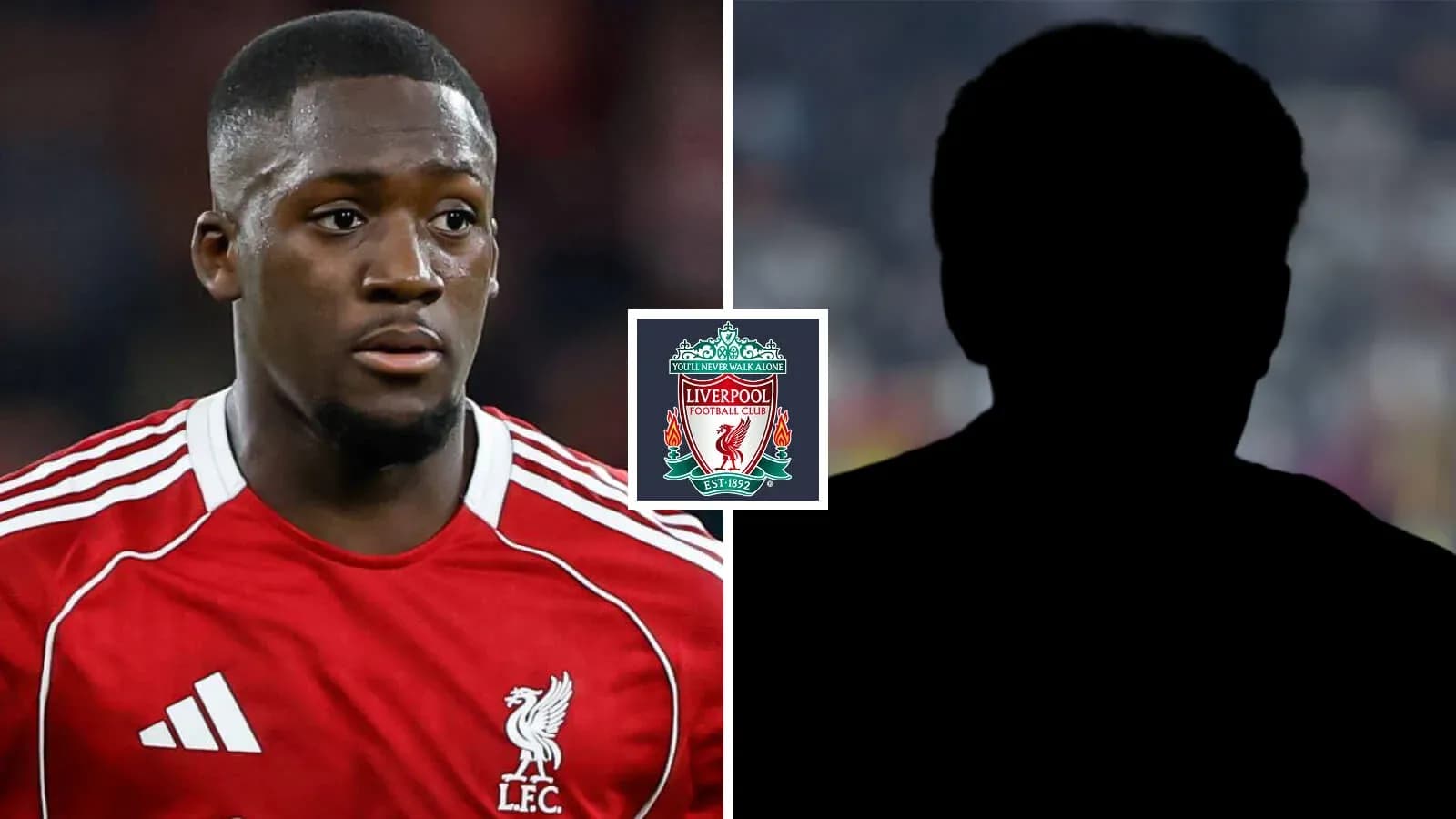 Jugador de Liverpool en uniforme rojo mirando hacia adelante Jugador de Liverpool en uniforme rojo mirando hacia adelante
